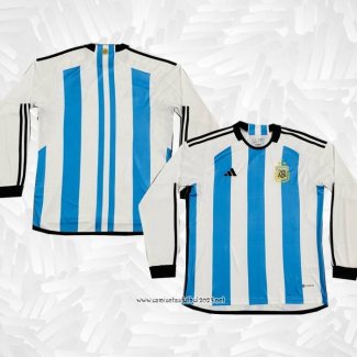 Camiseta 1ª Argentina 3 Estrellas 2022 Manga Larga