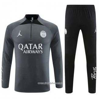 Chandal de Sudadera del Paris Saint-Germain Jordan 2023-2024 Gris