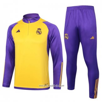 Chandal de Sudadera del Real Madrid 2023-2024 Nino Amarillo