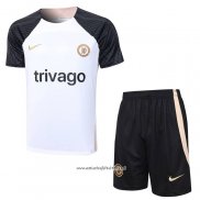 Chandal del Chelsea 2023-2024 Manga Corta Blanco - Pantalon Corto