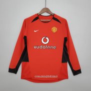 Retro Camiseta 1ª Manchester United 2002-2004 Manga Larga